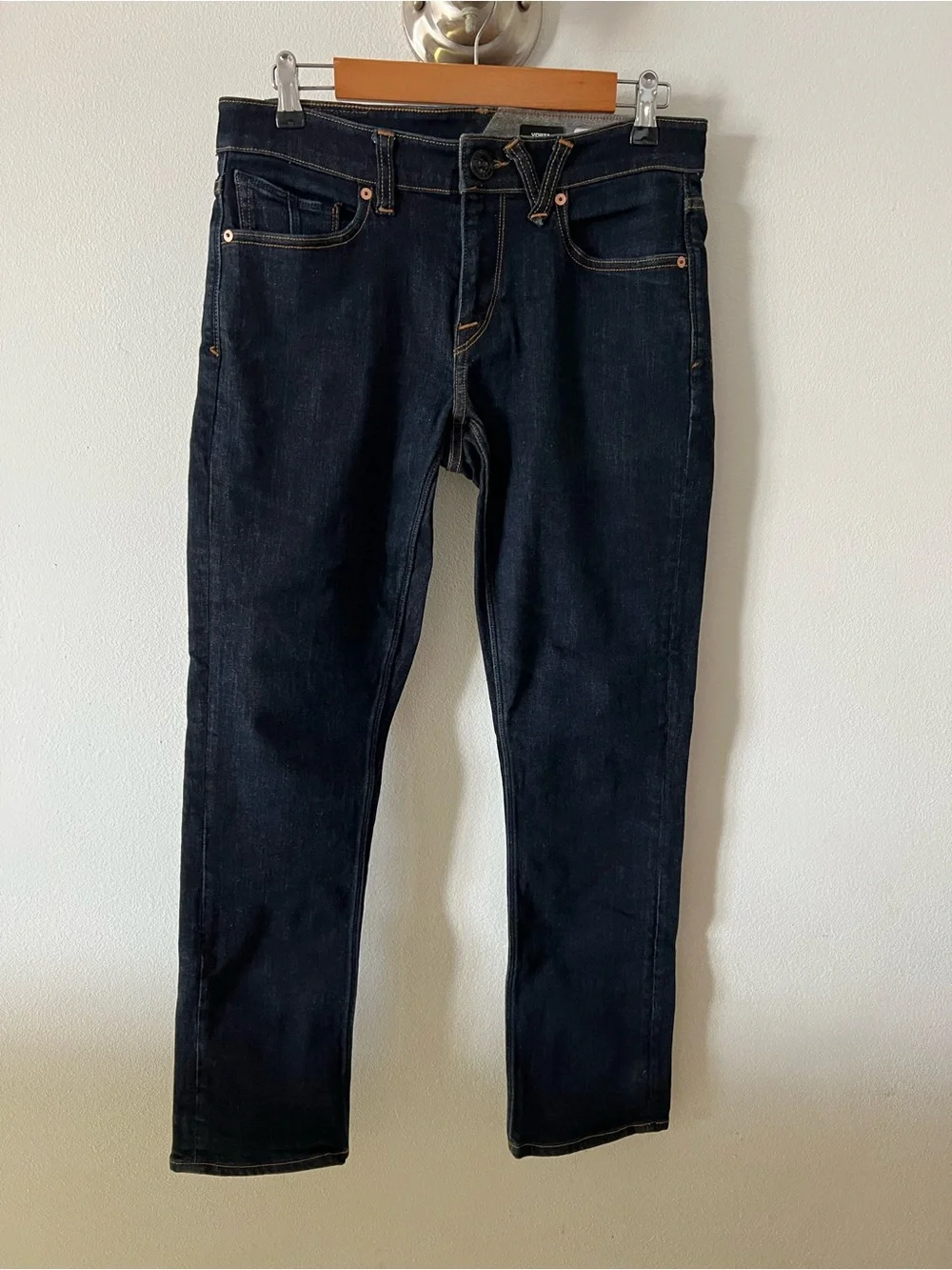 Volcom Men's Dark Blue Vorta Slim Straight Jeans Sz 30